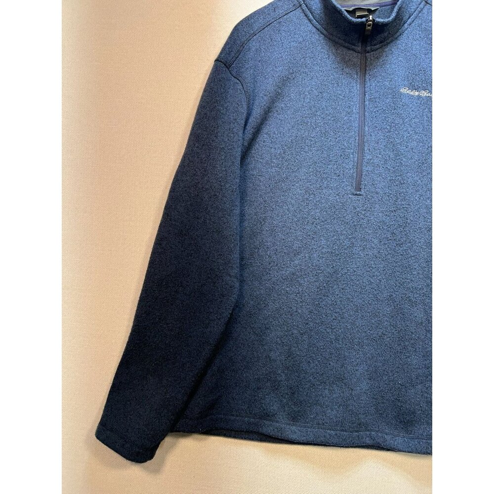 Eddie Bauer Men's Quarter Zip Fleece Pullover Sweater Long Sleeve Size XXL Blue - Picture 7 of 11